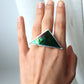 Large triangle ring / Iridescent green