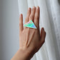 Large triangle ring / Iridescent green