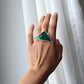 Large triangle ring / Iridescent green