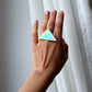 Large triangle ring / Iridescent green