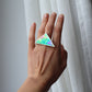 Large triangle ring / Iridescent green