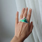 Large triangle ring / Iridescent green
