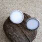 Circle earrings / White