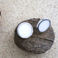 Circle earrings / White