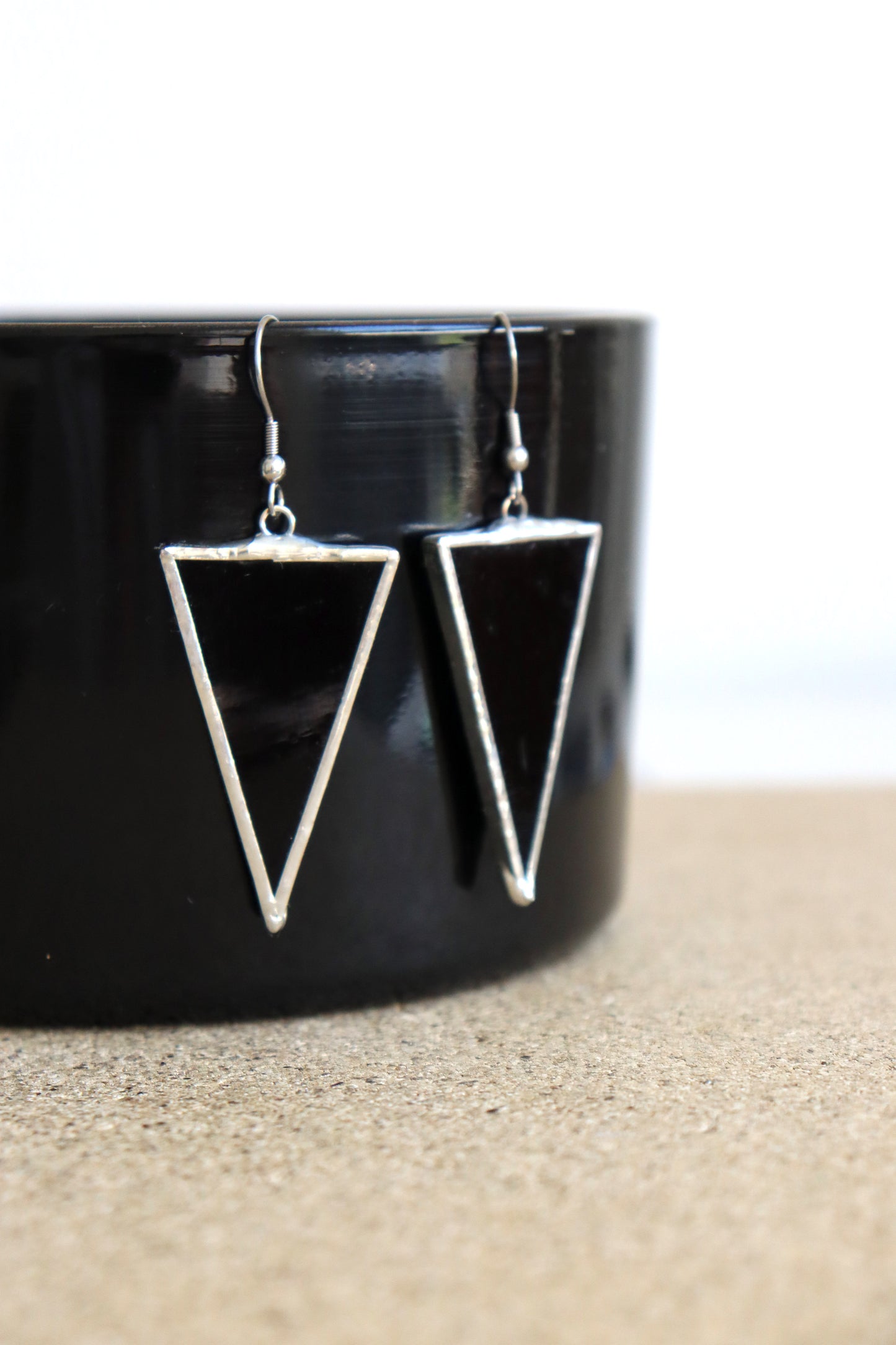 Triangle dangling earrings