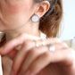 Circle earrings / White
