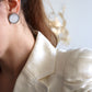 Circle earrings / White
