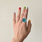 Turquoise circle rings