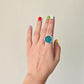 Turquoise circle rings