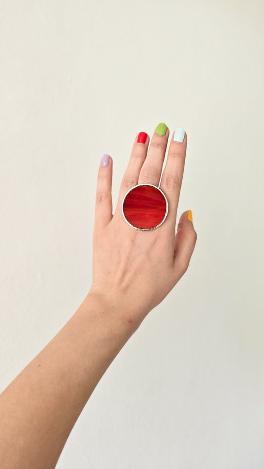 Large circle ring / Red