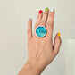 Turquoise circle rings