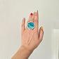 Turquoise circle rings