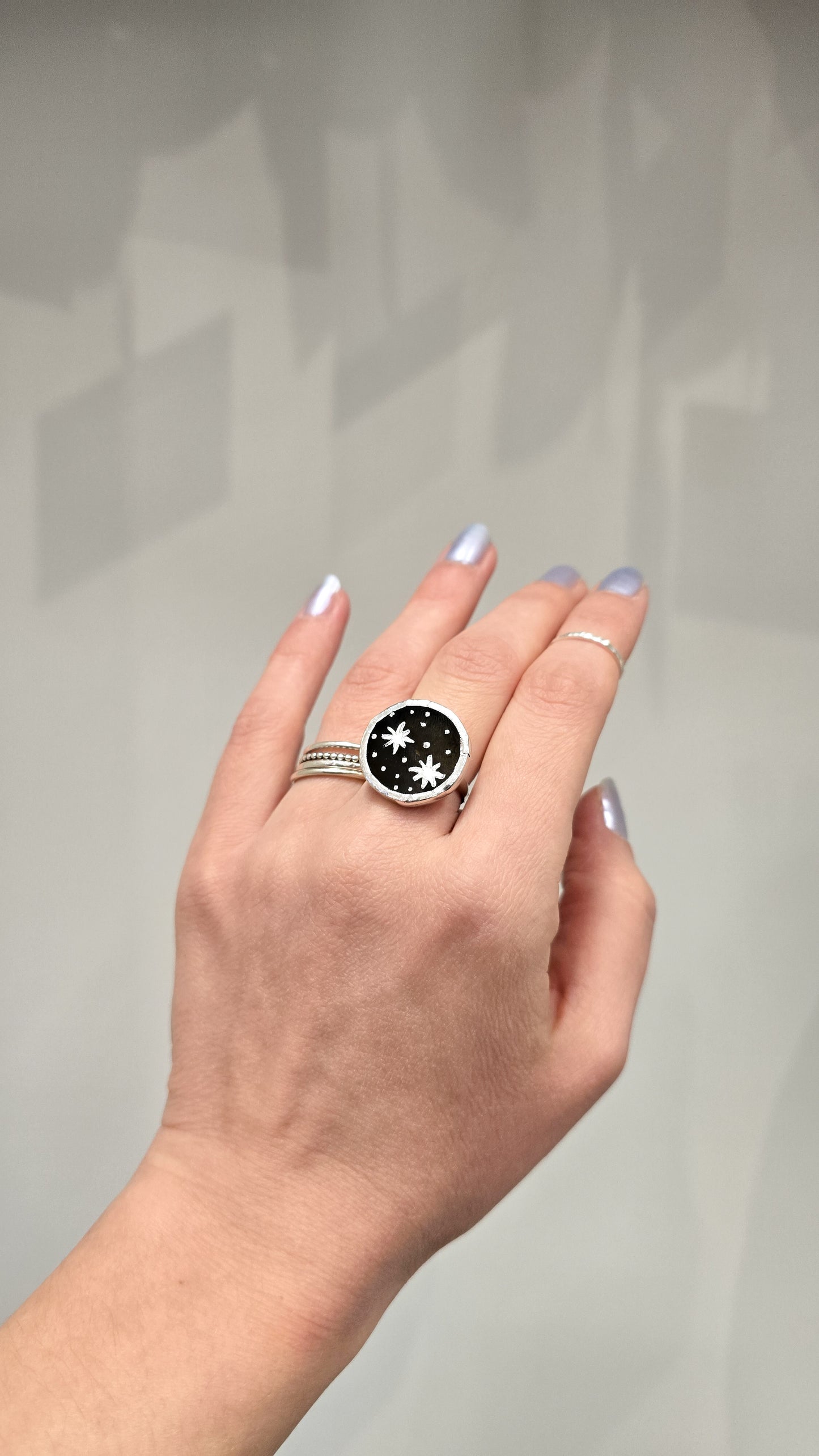 Small circle ring / Stary dark green