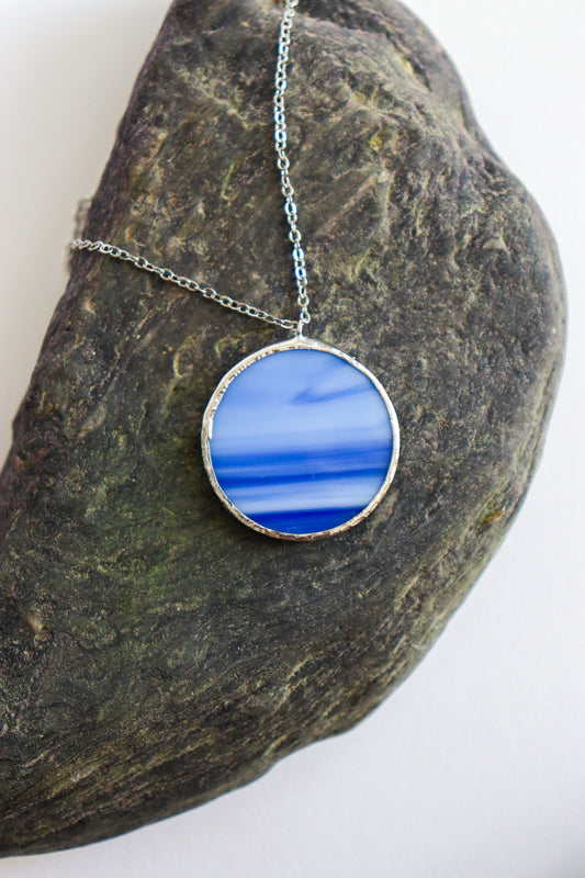 Medium circle necklace / Blue
