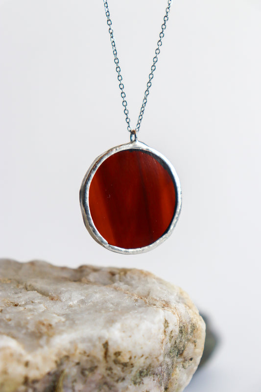 Medium circle necklace / Brown