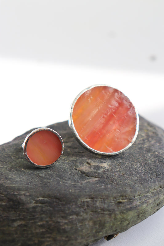 Karneol color circle rings