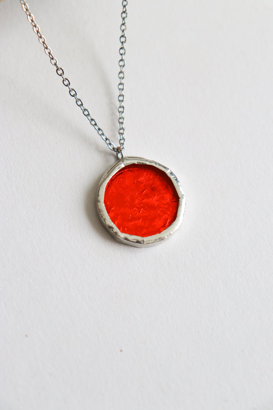 Small circle necklace / Orange