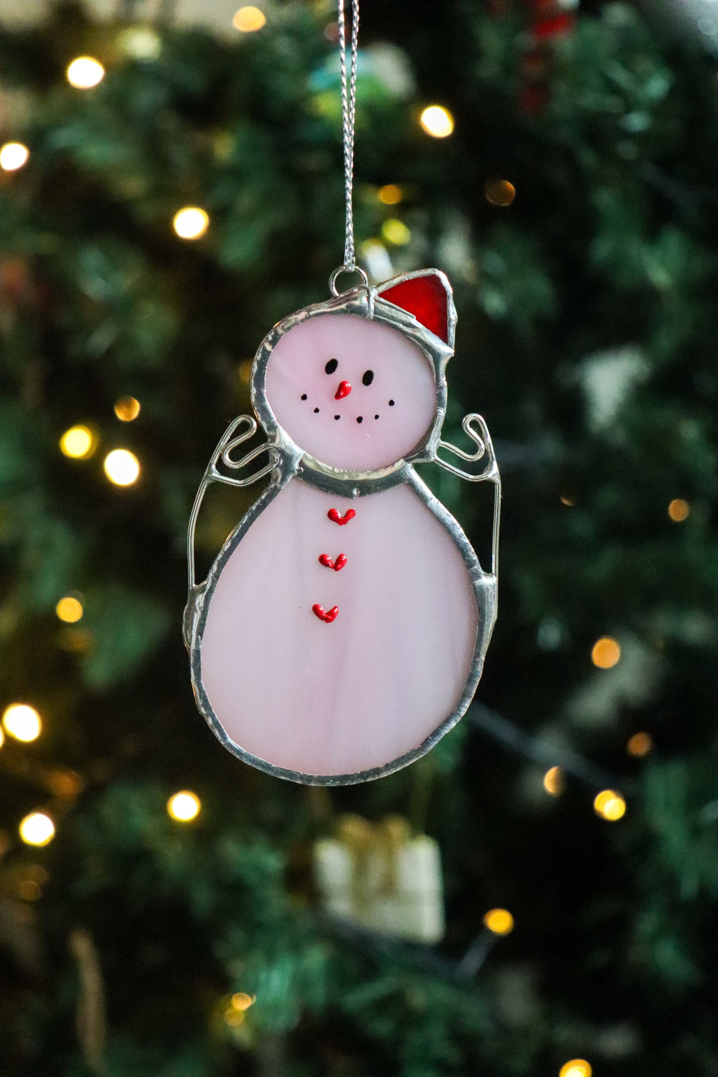 Christmas ornament / Pink Snowman
