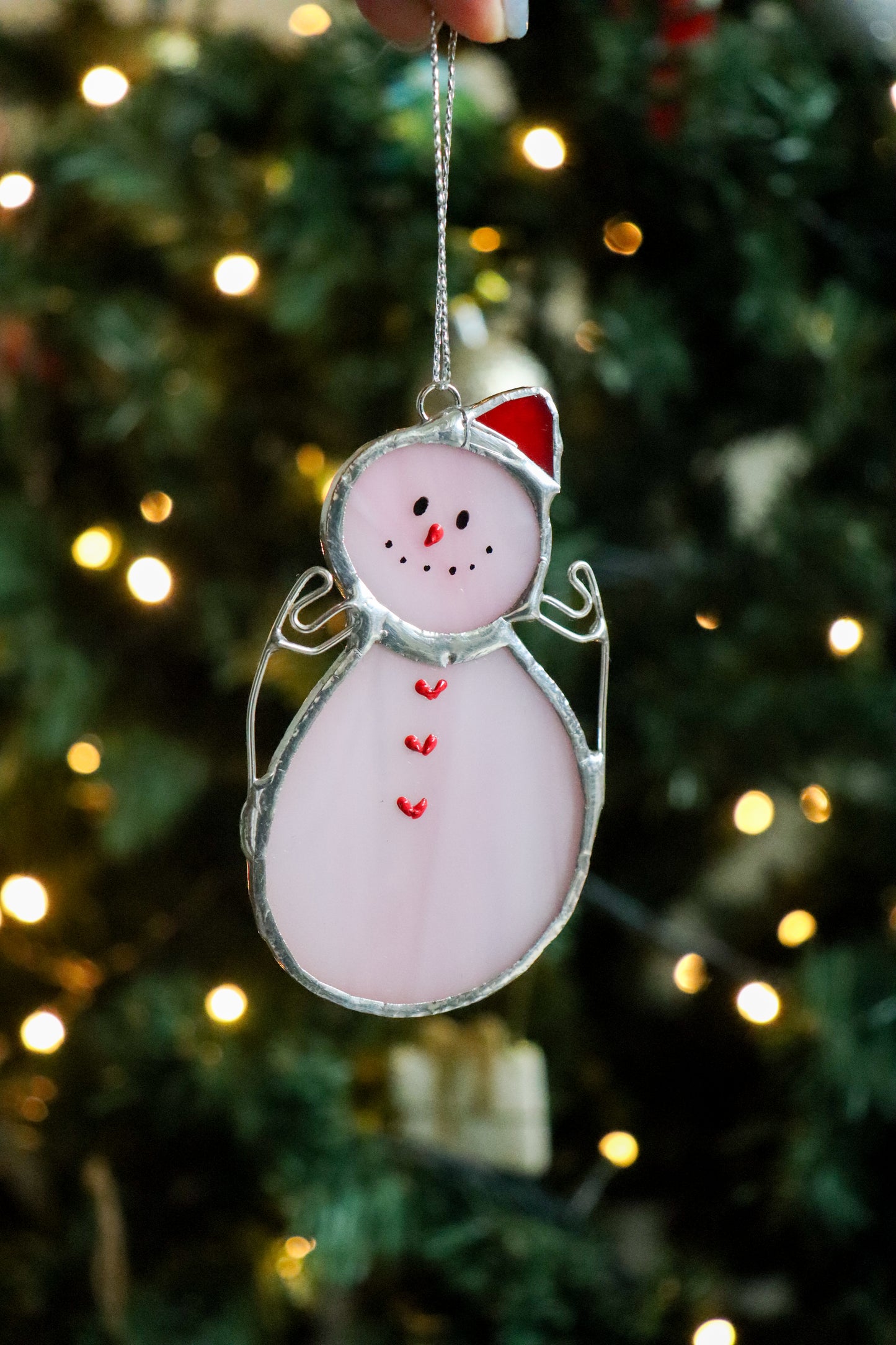 Christmas ornament / Pink Snowman