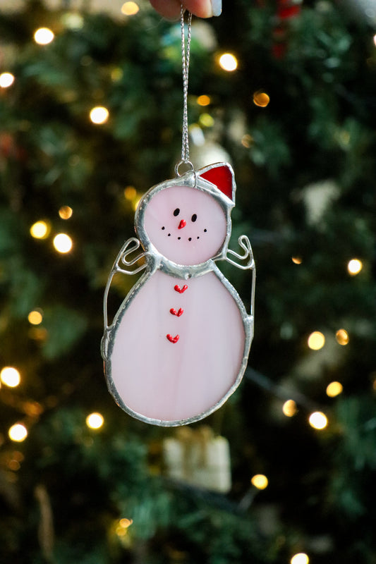 Christmas ornament / Pink Snowman