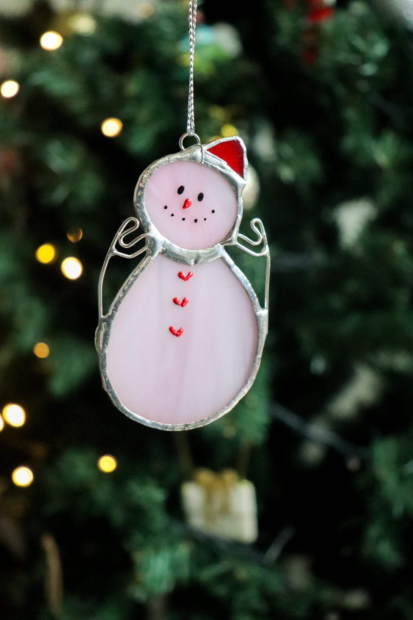 Christmas ornament / Pink Snowman