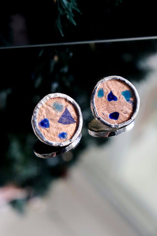 Medium circle earrings / Copper