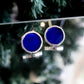 Circle earrings / Navy blue