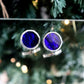 Circle earrings / Navy blue