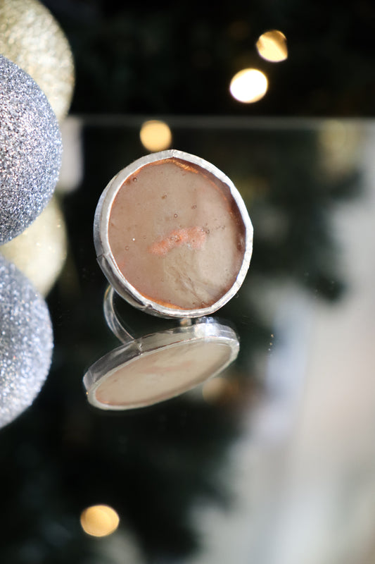 Medium circle ring / Pearly gold