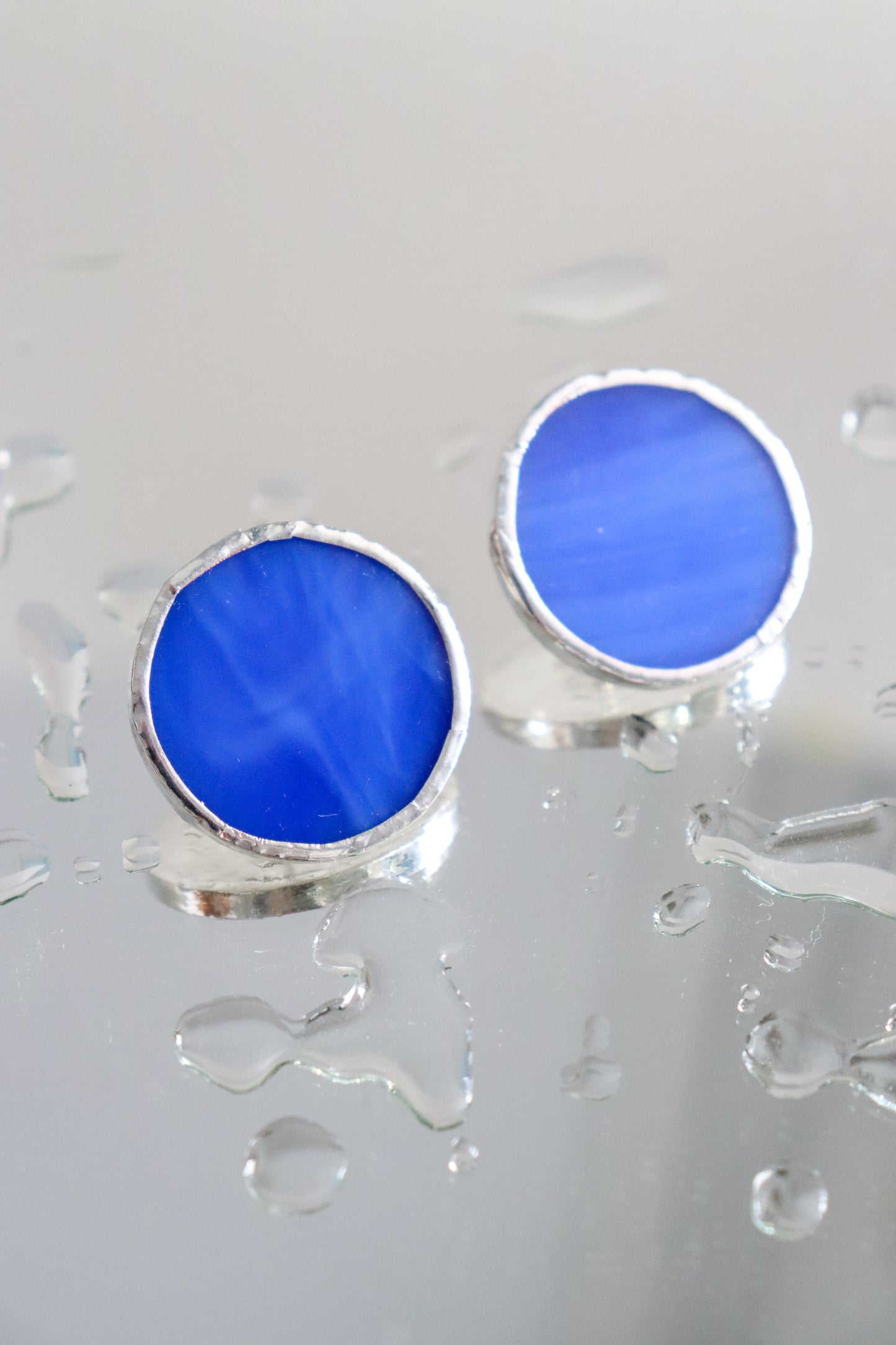 Circle earrings / Blue
