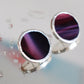 Medium circle earrings / Dark purple