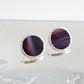 Medium circle earrings / Dark purple