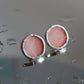 Circle earrings / Creamy pink