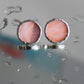 Circle earrings / Creamy pink