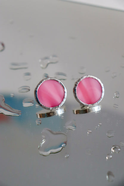 Circle earrings / Hot pink