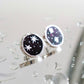 Circle earrings / Stary purple