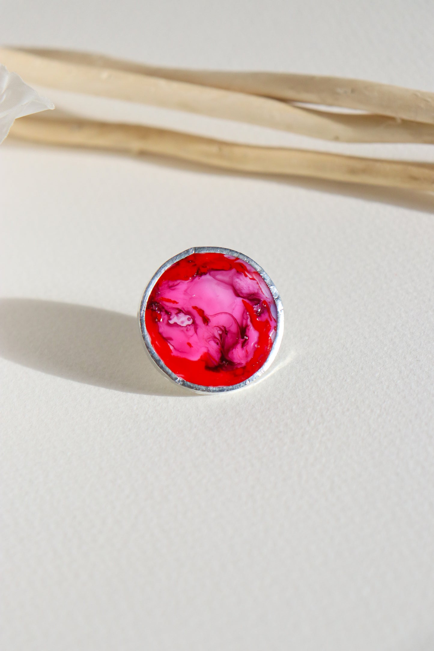 Circle ring / Purple and pink