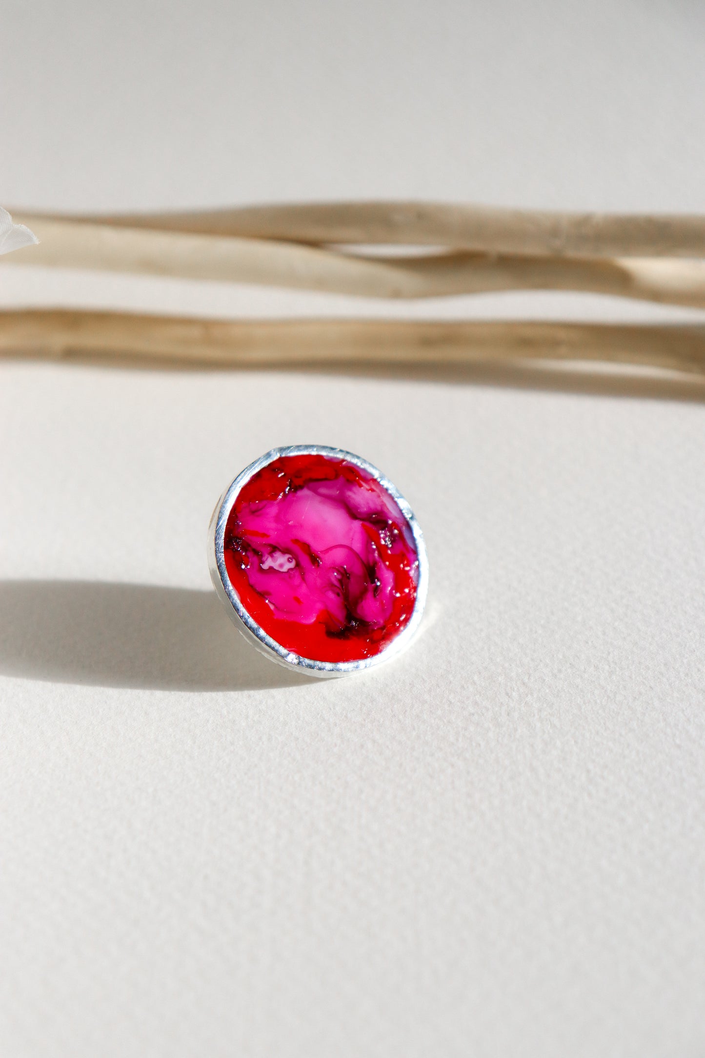 Circle ring / Purple and pink