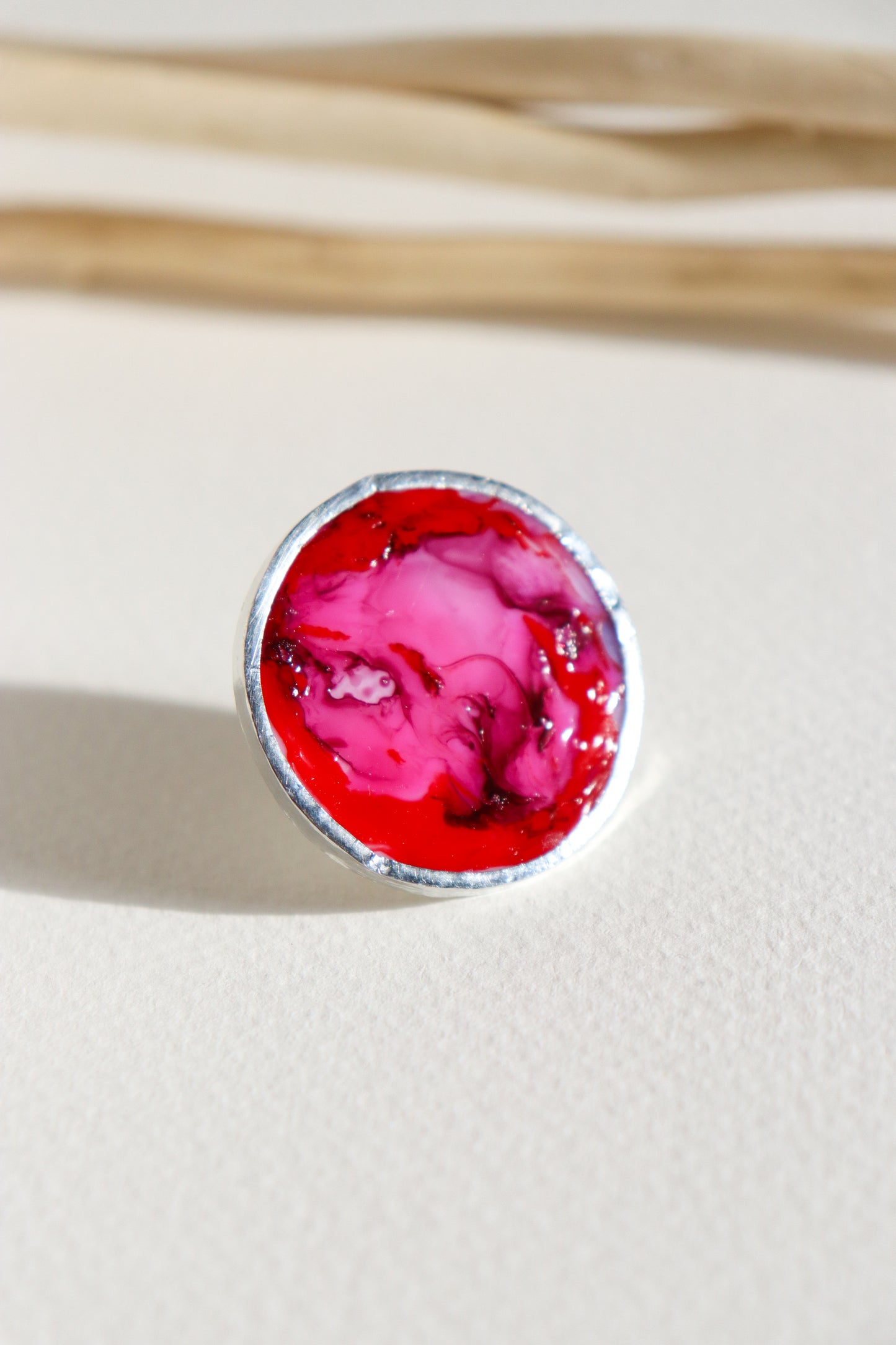Circle ring / Purple and pink