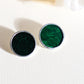 Circle earrings / Deep emerald green