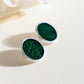 Circle earrings / Deep emerald green