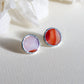 Circle earrings / Terracotta White