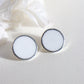 Circle earrings / White
