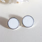 Circle earrings / White