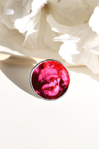 Circle ring / Purple and pink