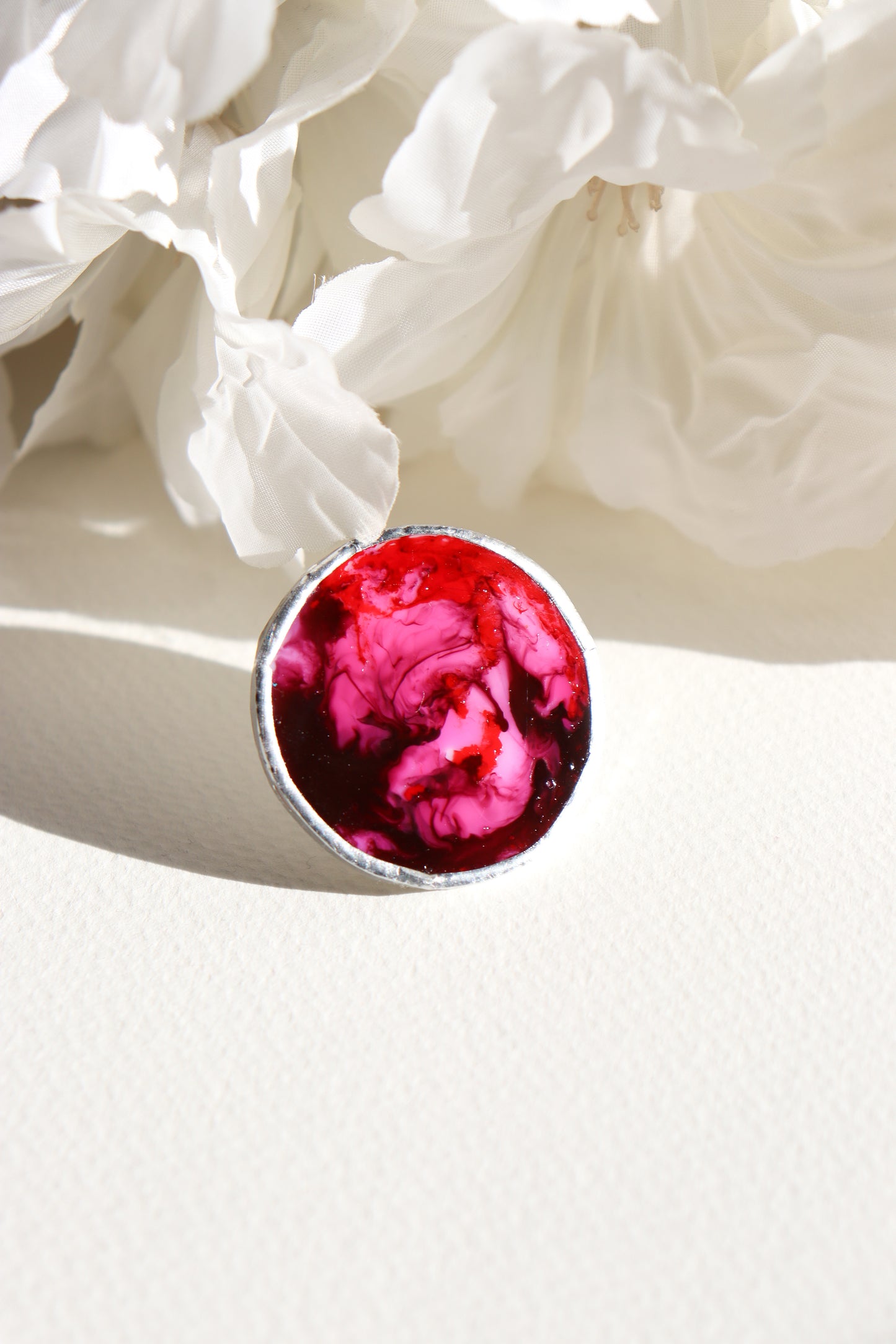 Circle ring / Purple and pink