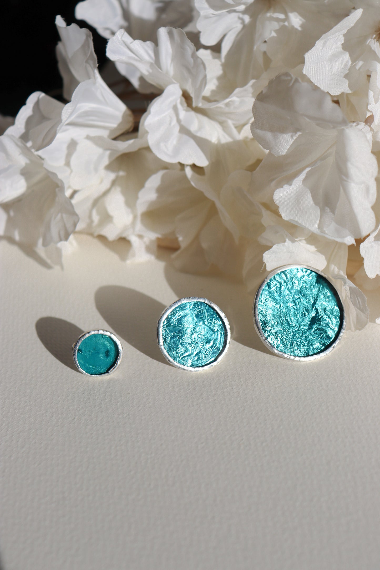 Turquoise circle rings