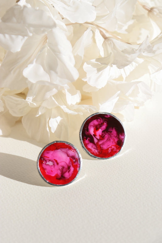 Circle ring / Purple and pink