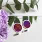 Circle earrings / Iridescent black
