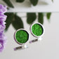 Circle earrings / Grass green